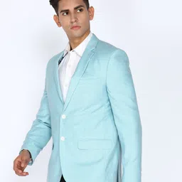 park avenue Men Solid Single Breasted Casual Blazer image 3