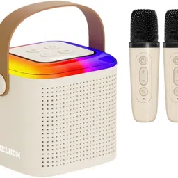 Melbon Mini Vocal Portable Karaoke – Wireless Bluetooth Sound Speaker with Dual Mic 10 W Bluetooth Party Speaker-picture-11