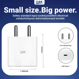 MAK 20 W Quick Charge 3.1 A Wall Charger for Mobile image 4