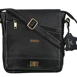 brand leather Black Men & Women Sling Bag - Mini 100% Genuine Leather Cross Body Sling Bag image 3