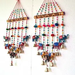 palpal ART GALLERY Home Decoration Items ELEPHANT Wind Chimes V safe combo set of 2 Home Decoration for Hall balcaney Wall/Door/Window Hanging Bells Plastic Windchime image 5
