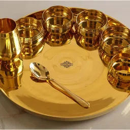 indianartvilla Brass Dinner Set image 2