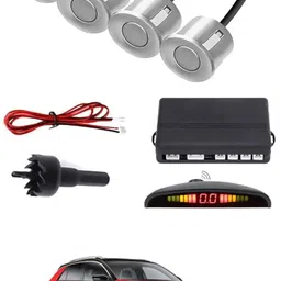 intenzo Universal 4 Silver Reverse Parking Sensor With LED Display For Cars-279 Safety of Passengers/Car One Alarm Kit-526 Parking Sensor-picture-14