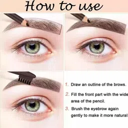 bijlan cosmetic Waterproof Eyebrow Pencils Filling and Outlining Brown Color Eye Brow Pencil image 2