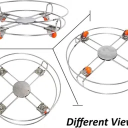 rbgiit Stainless Steel Heavy Duty Cylinder Trolley/stand Gas Cylinder Trolley K2 Stainless Steel Kitchen Trolley image 3