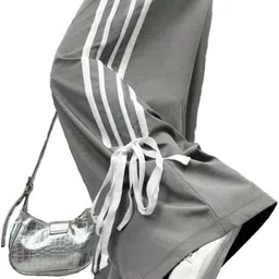 style beurua Women Striped Grey Track Pants image 4