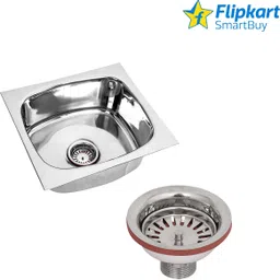 goonj Kitchen Sink 18X16X9 Inches Glossy Finish Stainless Steel Sink Kitchen Accessories, Stainless Steel Single Bowl Kitchen Sink With SS Coupling Vessel Sink-picture-13