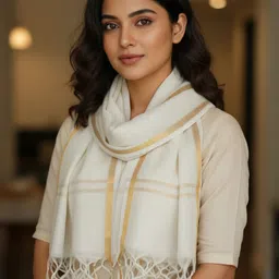 afronza Solid Pure Cotton Women White Stole, Scarf-picture-28