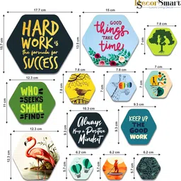 decor smart Motivational Wooden Wall Art | Success Quote Home Decor Living Room (WPS_211) Pack of 13 image 4