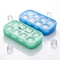 hm evotek 8 Cavity Silicone Ice Maker Box for Whiskey, Coffee & Smoothies Blue, Green Silicone Ice Cube Tray-picture-17