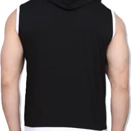 vastraart Men Colorblock Round Neck Polycotton Black, White T-Shirt image 2