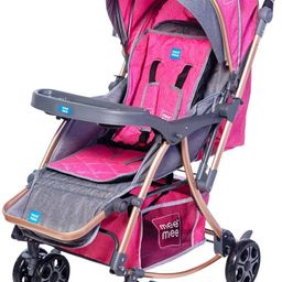 meemee 2-In-1 Baby Pram/Stroller + Rocker, 3 Reclines Position, 5-Point Harness Stroller Cum Rocker-picture-1