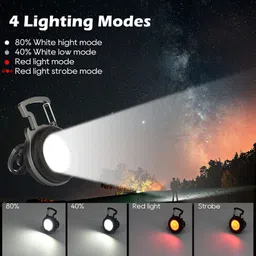 ecosky 6 in 1 Rechargeable Long Range Keychain Torch Light Torch 5 hrs Torch Emergency Light image 4
