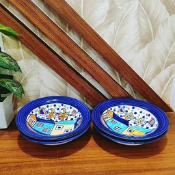 caffeine Ceramic Handmade Family hut Soup Plate7.5 inch ( Set of 4)_NEW PTD447 Charger Plate image 2