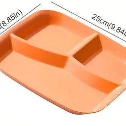 sugaalsu 3-Compartment Food Serving Plates – Dishwasher Safe Plates for Adults & Kids_N Sectioned Plate image 2