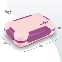 milton More Meal Insulated Inner Stainless Steel Large Tiffin Box 2 Containers Lunch Box image 2