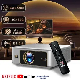 AUN 4K HDR10/HLG, NetFlix 30000L HDMI ARC Quadra Projector 4K Ultra HD True Support (30000 lm / Wireless / Remote Controller) Portable Projector image 3