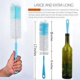 homespark 16” Long Bottle Brush Cleaner for Washing Long Narrow Neck Sport Bottles image 1