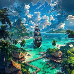 leeon L-MP1-186-Pirate Ship Island Non Slip Base Mousepad image 2