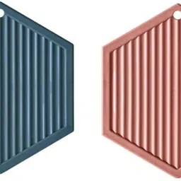 pepplo Pvc Coaster C-D Hexagone-Multi_2,Pack of 2 Silicone Trivet-picture-23