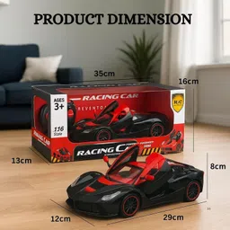 nickspool 1:16 RC Car for Kids, Rechargeable, Fast, LED, Open Doors, Realistic Toy image 3