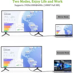 VOOCME HDMI Cable 2 A 1.8 m Gold Plated 1.8 m Gold Plated Hdmi To Vga Cable Gold-Plated Adapter 1080P image 3