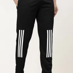 foxter Pack of 2 Men Striped Black, Grey Track Pants image 3
