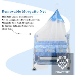 bravetot Baby Cradle With Mosquito Net , Swing & Storage image 3