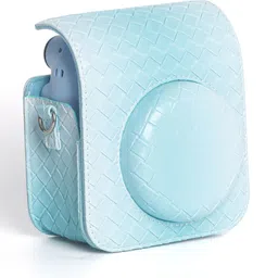 Zikkon Instax Mini 12 Blue Gradient Weaving Camera Case PU Leather Carrying Bag Camera Bag image 2