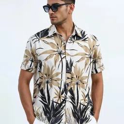 clothbar Men Regular Fit Printed Spread Collar Casual Shirt image 5