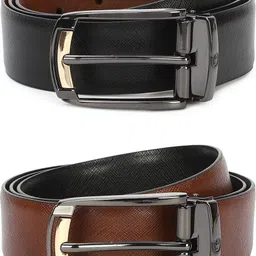 louis philippe Men Formal Brown Artificial Leather Reversible Belt image 2