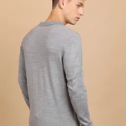 highlander Men Solid Round Neck Grey Sweater image 2