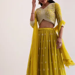 fab window Embroidered Semi Stitched Lehenga Choli image 5