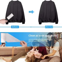 foyken Lint Remover Brush Reusable Sticky Picker Cleaner Roller Easy- Blue Daisy 3 Roll Lint Roller image 4