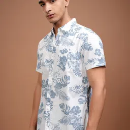 highlander Men Slim Fit Printed Spread Collar Casual Shirt image 4