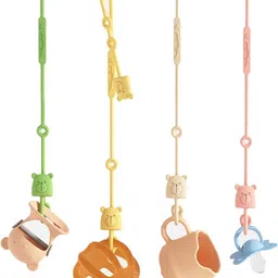 Baby Pacifier Anti Lost Straps Silicone Tie Up 4 Pcs Nipple Holder-image-48