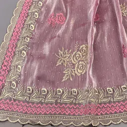 kanjiqueen Self Design, Embellished Bollywood Pure Silk, Organza Saree image 2