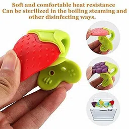 xeekart Flexible Silicone Fruit Shape 2 Teether for Baby/Toddlers/Infants Dental Care Teether image 4