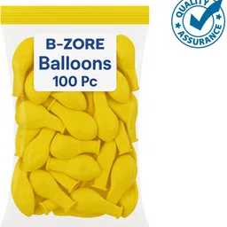 bzore Solid 100Pc Yellow Metallic Balloons for Birthday,Anniversary& Party Decoration Balloon image 2