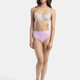 jockey Pack of 3 1406 High Coverage Super Combed Cotton with StayFresh Treatment Women Hipster Multicolor Panty image 5