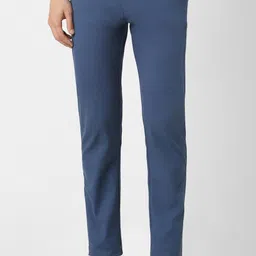 peter england Men Slim Fit Blue Cotton Blend Trousers-picture-16