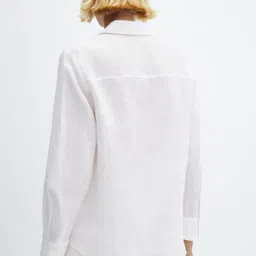 fab star Women Boxy Fit Solid Spread Collar Casual Shirt image 2