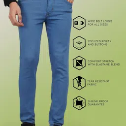 lzard Men Slim Mid Rise Blue Jeans-picture-28
