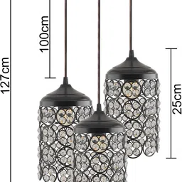 homesake 3-Lights Round Cluster Cylinder Chandelier Quad Crystal Hanging Light Chandelier Ceiling Lamp image 4