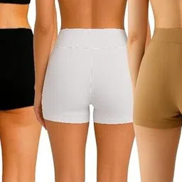 nyora Pack of 3 Solid Women Multicolor Casual Shorts image 2