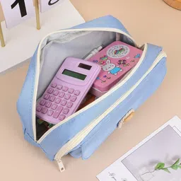 devdhan Big Capacity Pencil Cases with Multi Compartments Pencil Pouch for Boys, Girls - School College Students Stationery Pouches Art Polyester Pencil Box image 3