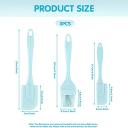 serplex Blue Silicone Spatula Set 3 Pcs Non-Stick Spatula image 2