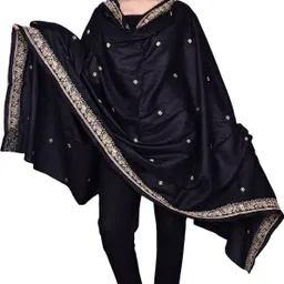 vkkulsum Rayon Embroidered Black Women Dupatta-picture-22