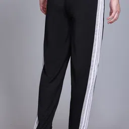 hvbk Men Striped Black Track Pants image 2