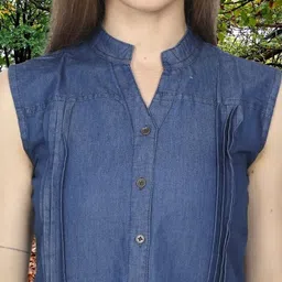 houseofcommon Women Regular Fit Solid Button Down Collar Casual Shirt image 4